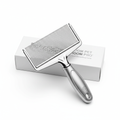 Fine-tooth metal grooming comb for cats and dogs on a clean white background